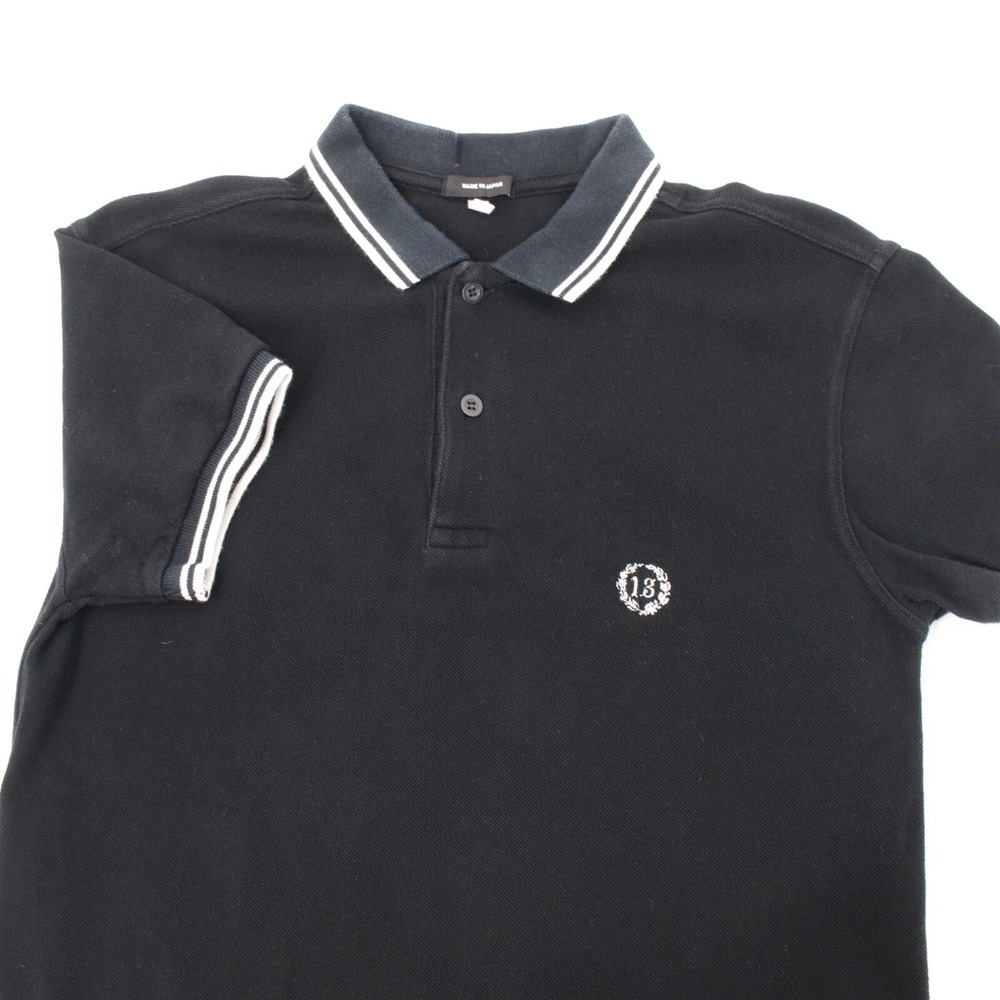 R13 shirt womens XS Made in japan Pique polo short sleeve cotton contrast trim